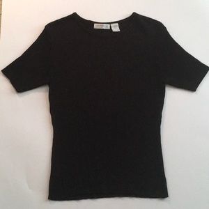 Liz Claiborne- Petite Collection Classic Black Top
